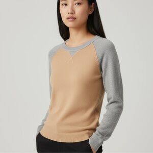Halogen cashmere colorblock Sweater